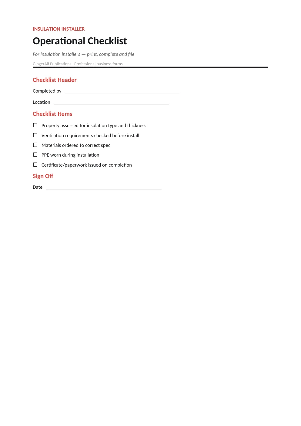 Insulation Installer Complete Forms Bundle (UK) preview 5