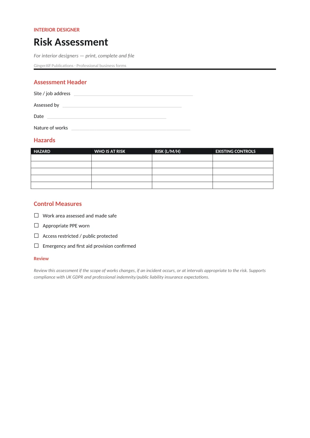 Interior Designer Complete Forms Bundle (UK) preview 2