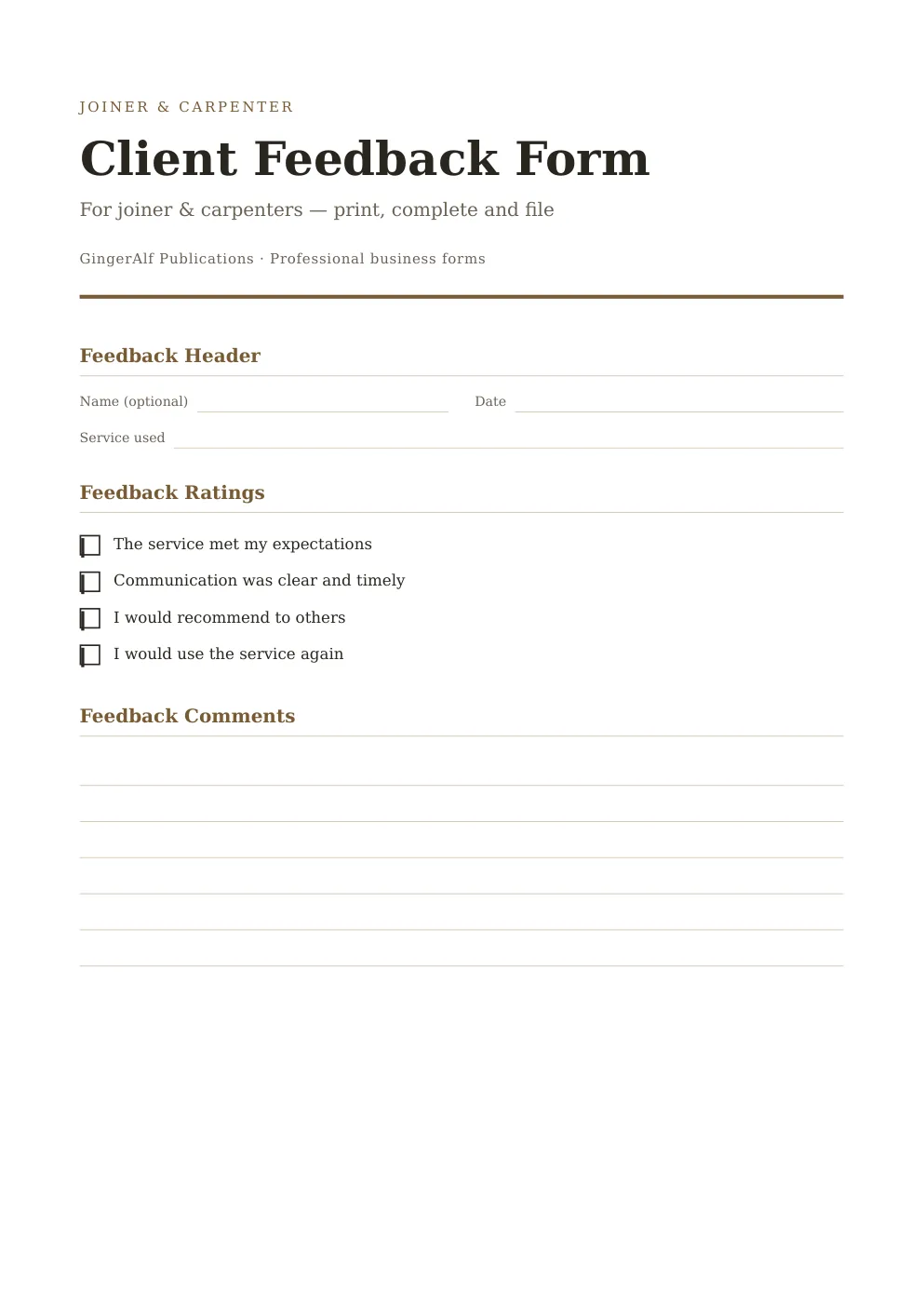 Joiner & Carpenter Complete Forms Bundle (UK) preview 4