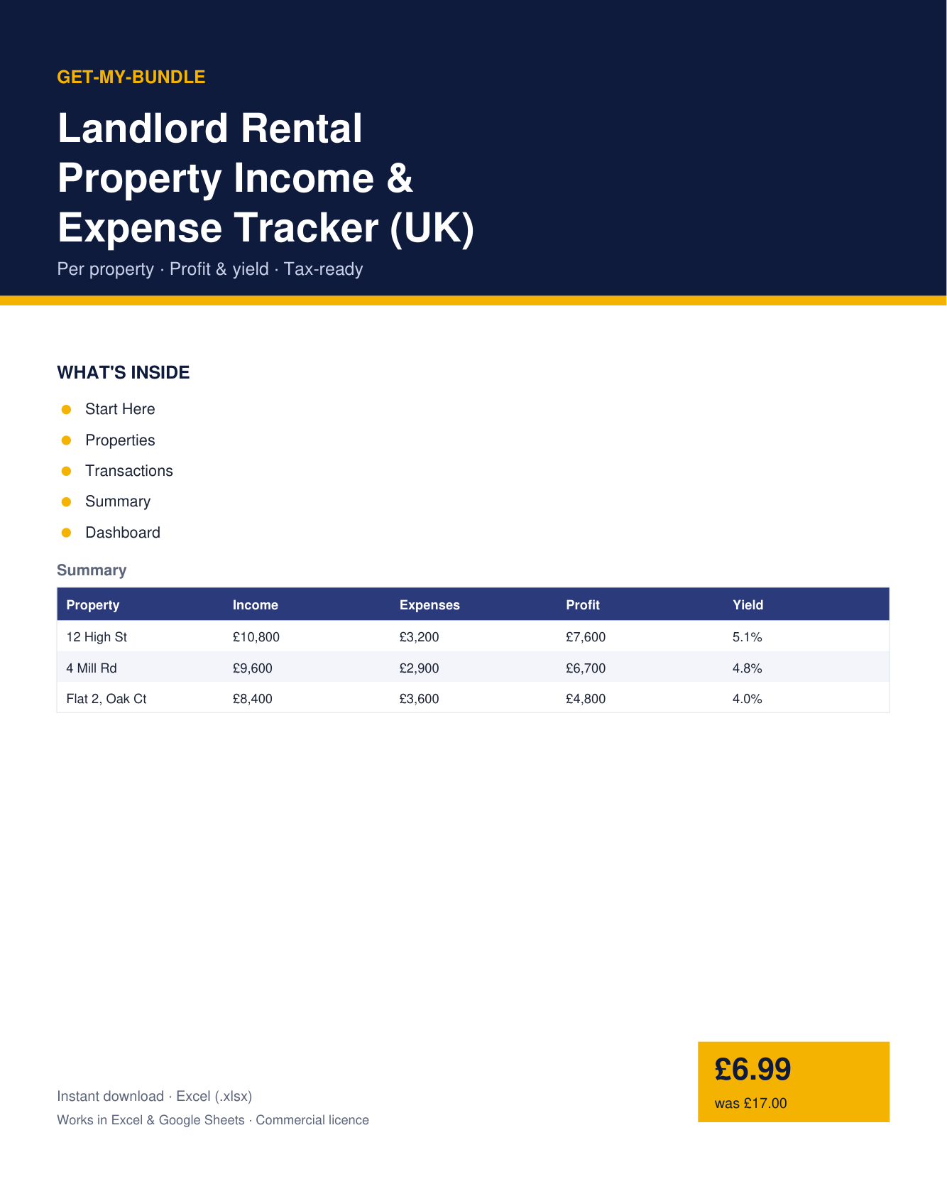 Landlord Rental Property Income & Expense Tracker (UK) — preview