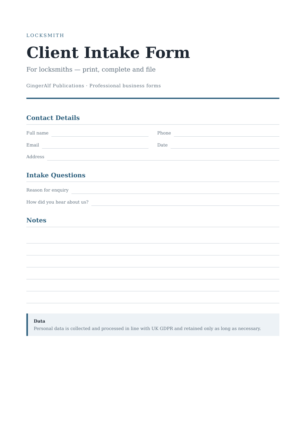Locksmith Complete Forms Bundle (UK) preview 5