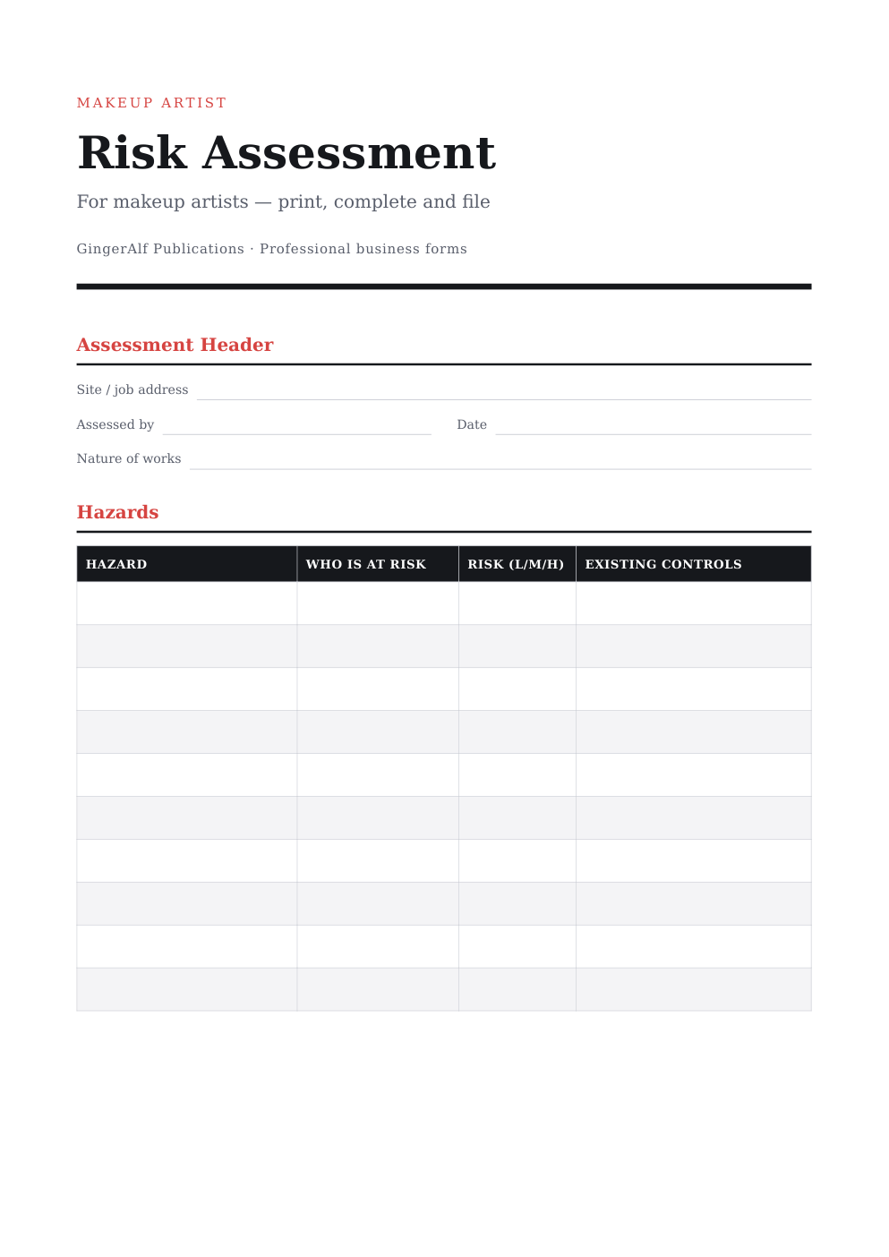 Makeup Artist Complete Forms Bundle (UK) preview 2