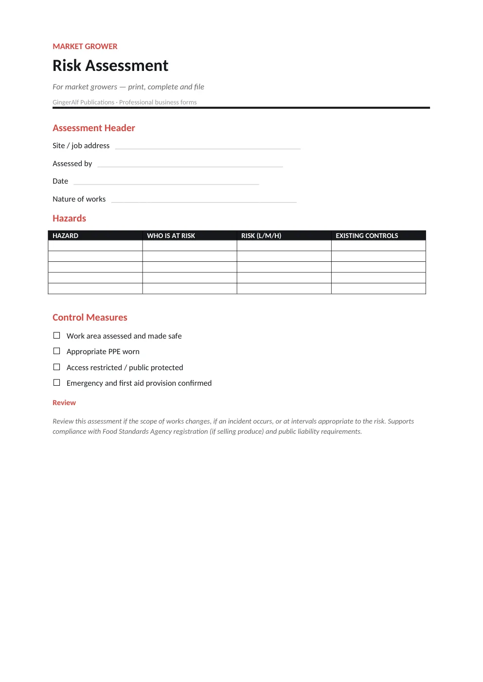Market Grower Complete Forms Bundle (UK) preview 2