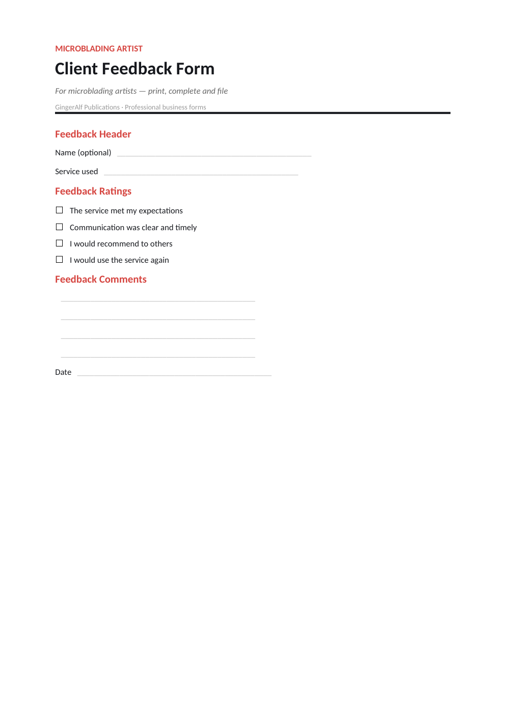Microblading Artist Complete Forms Bundle (UK) preview 3
