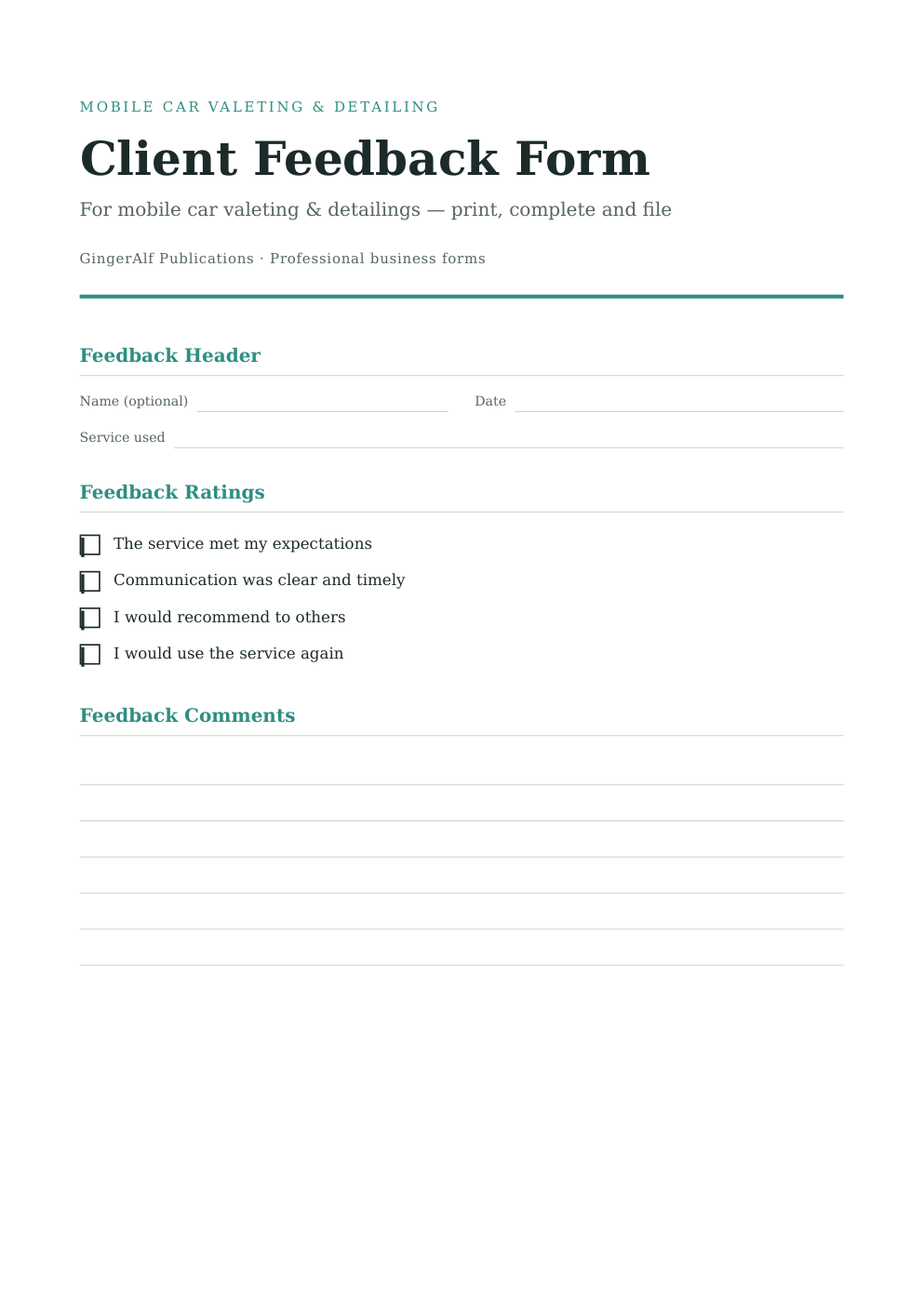 Mobile Car Valeting Complete Forms Bundle (UK) preview 4