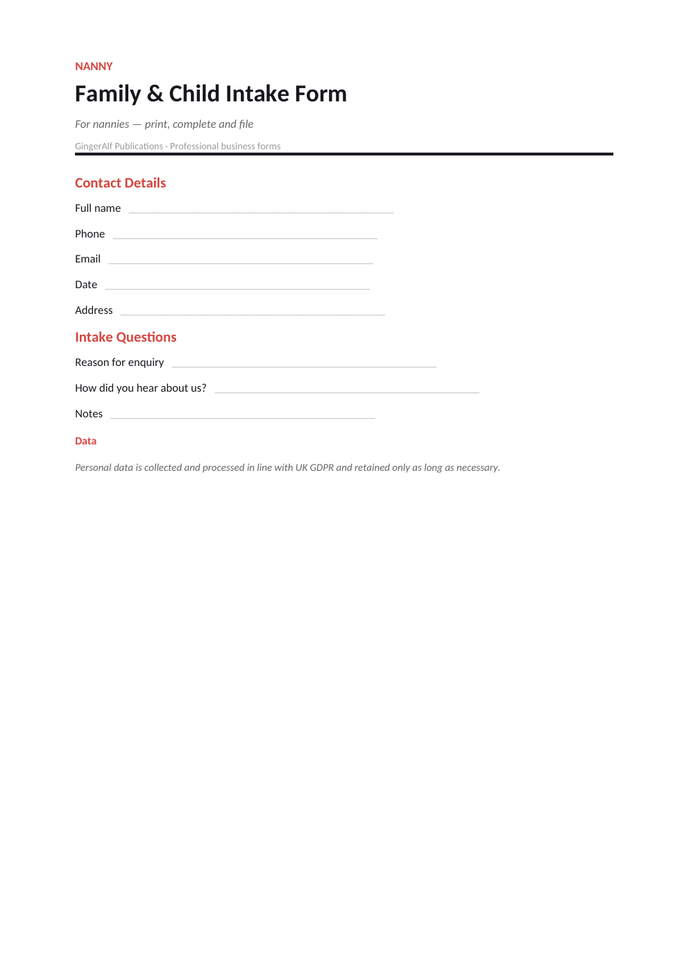 Nanny Complete Forms Bundle (UK) preview 4