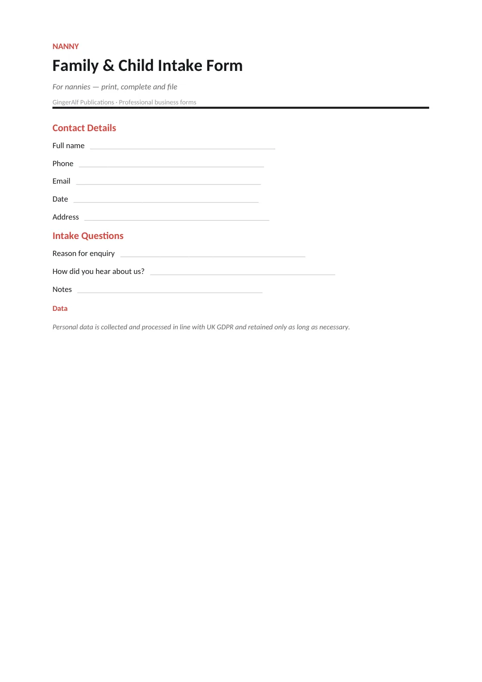 Nanny Forms Bundle (UK) preview 4