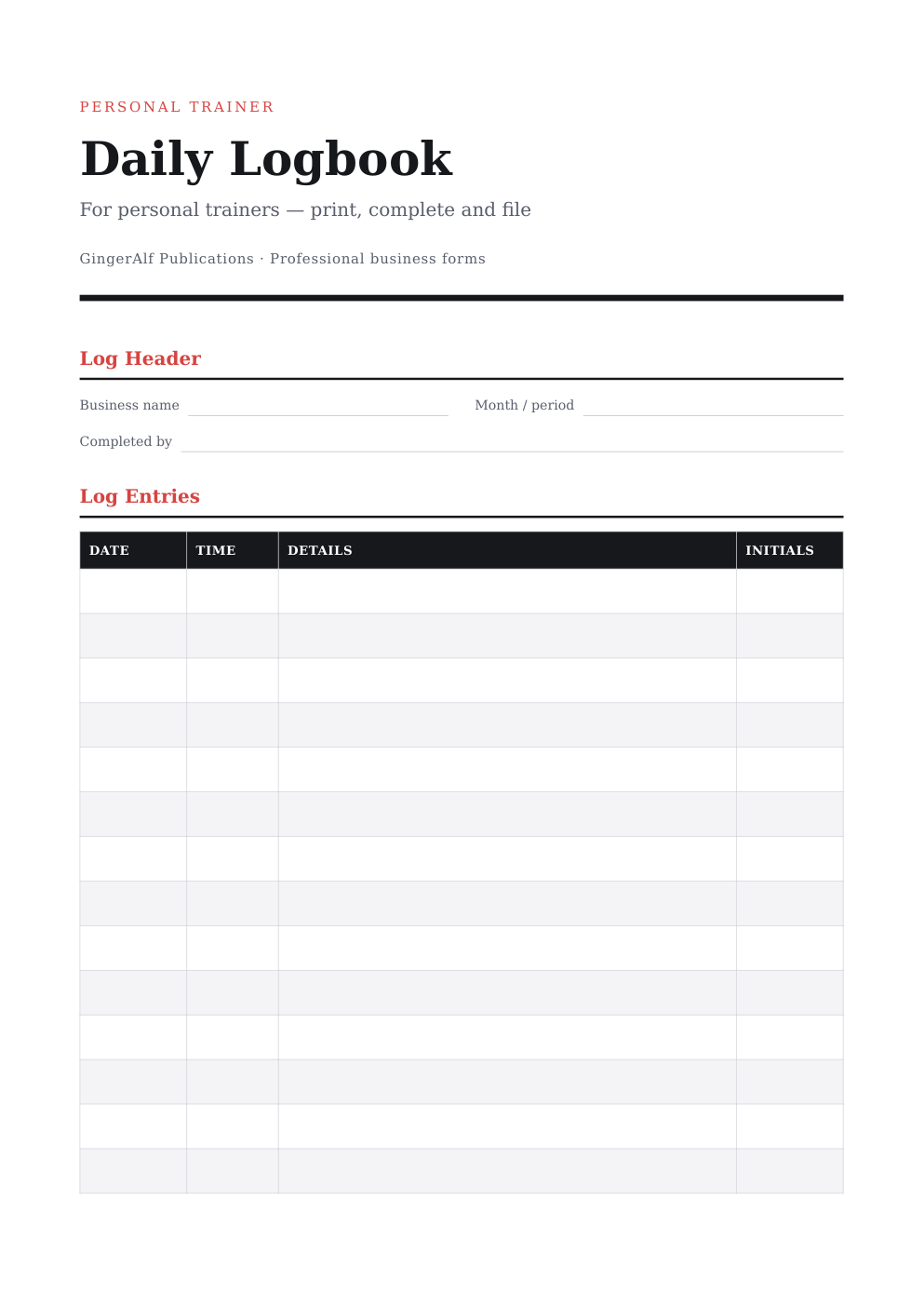 Personal Trainer Complete Forms Bundle (UK) preview 5