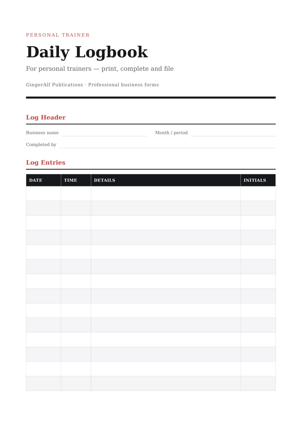 Personal Trainer Complete Forms Bundle (UK) preview 5