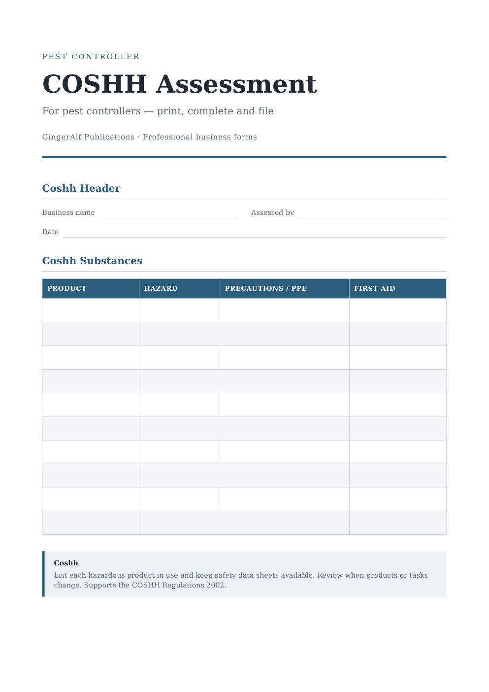Pest Controller Complete Forms Bundle (UK) preview 2