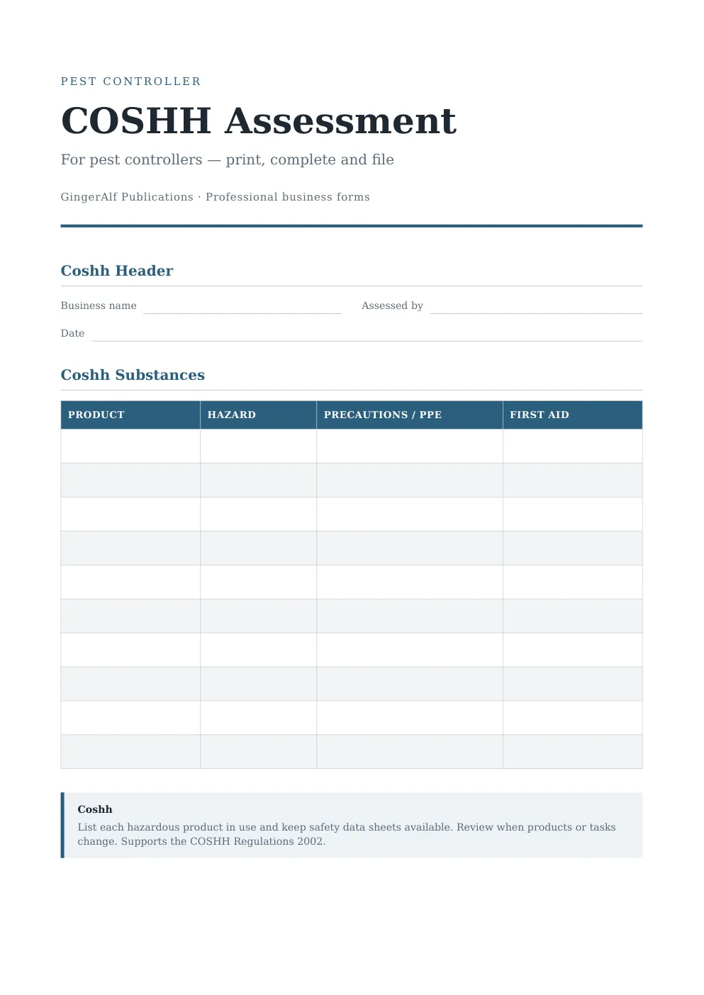 Pest Controller Complete Forms Bundle (UK) preview 2