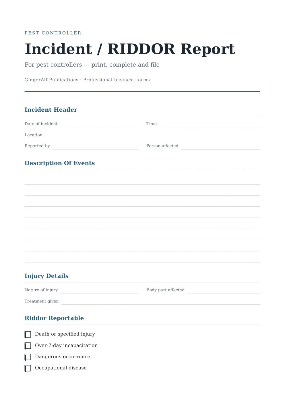 Pest Controller Complete Forms Bundle (UK) preview 3