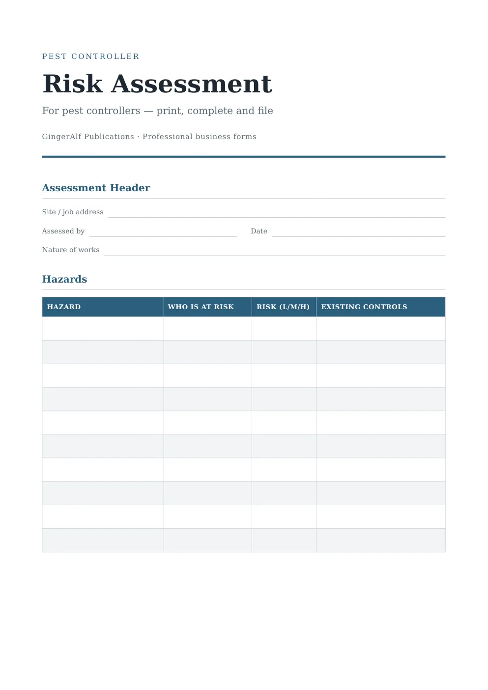 Pest Controller Complete Forms Bundle (UK) preview 4