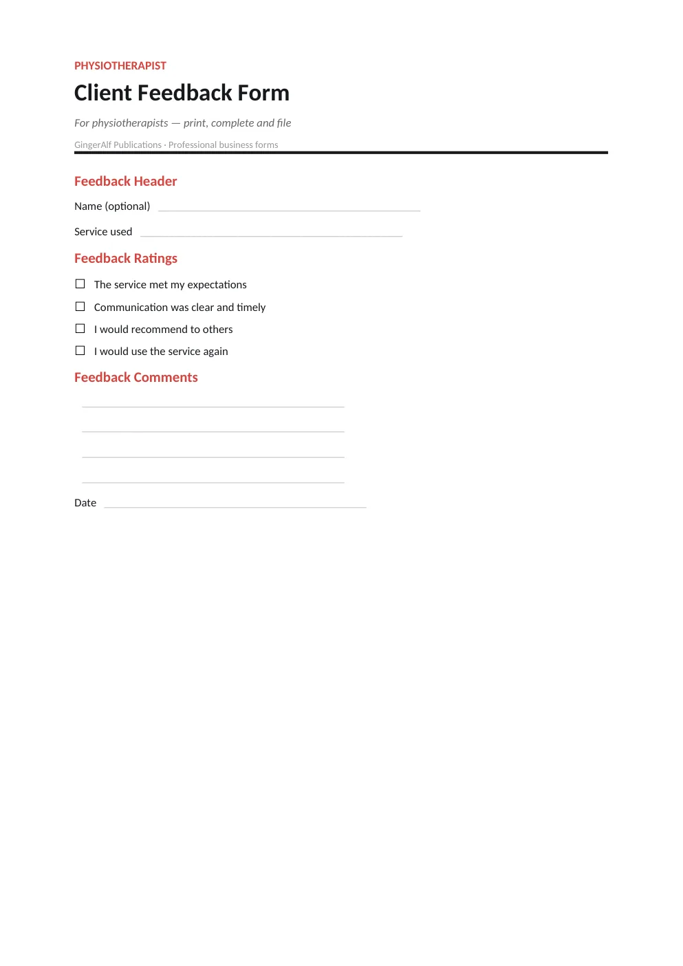 Physiotherapist Complete Forms Bundle (UK) preview 3