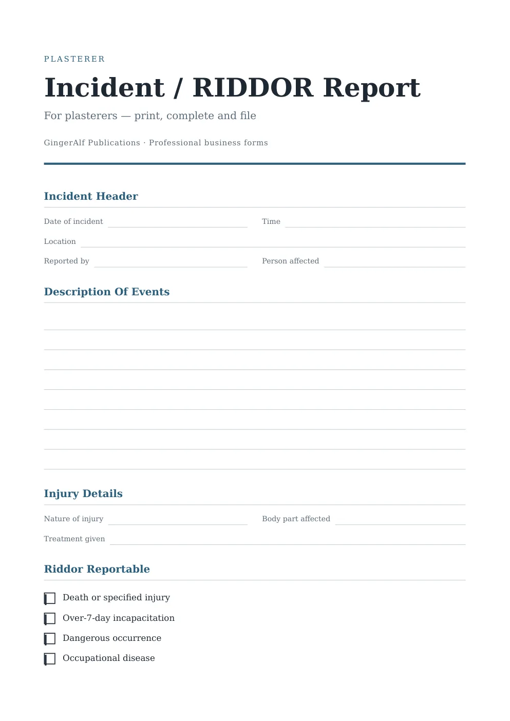 Plasterer Complete Forms Bundle (UK) preview 2