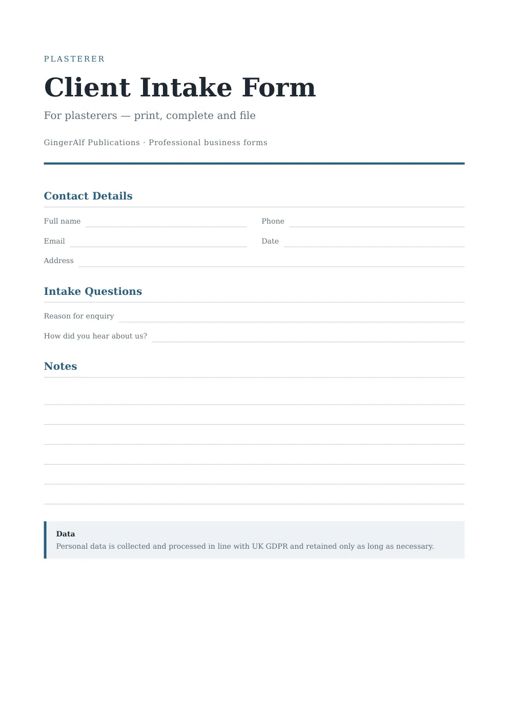 Plasterer Complete Forms Bundle (UK) preview 5