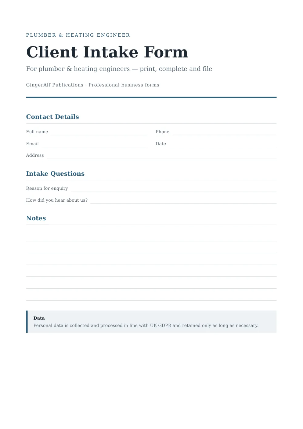 Plumber & Heating Engineer Complete Forms Bundle (UK) preview 5