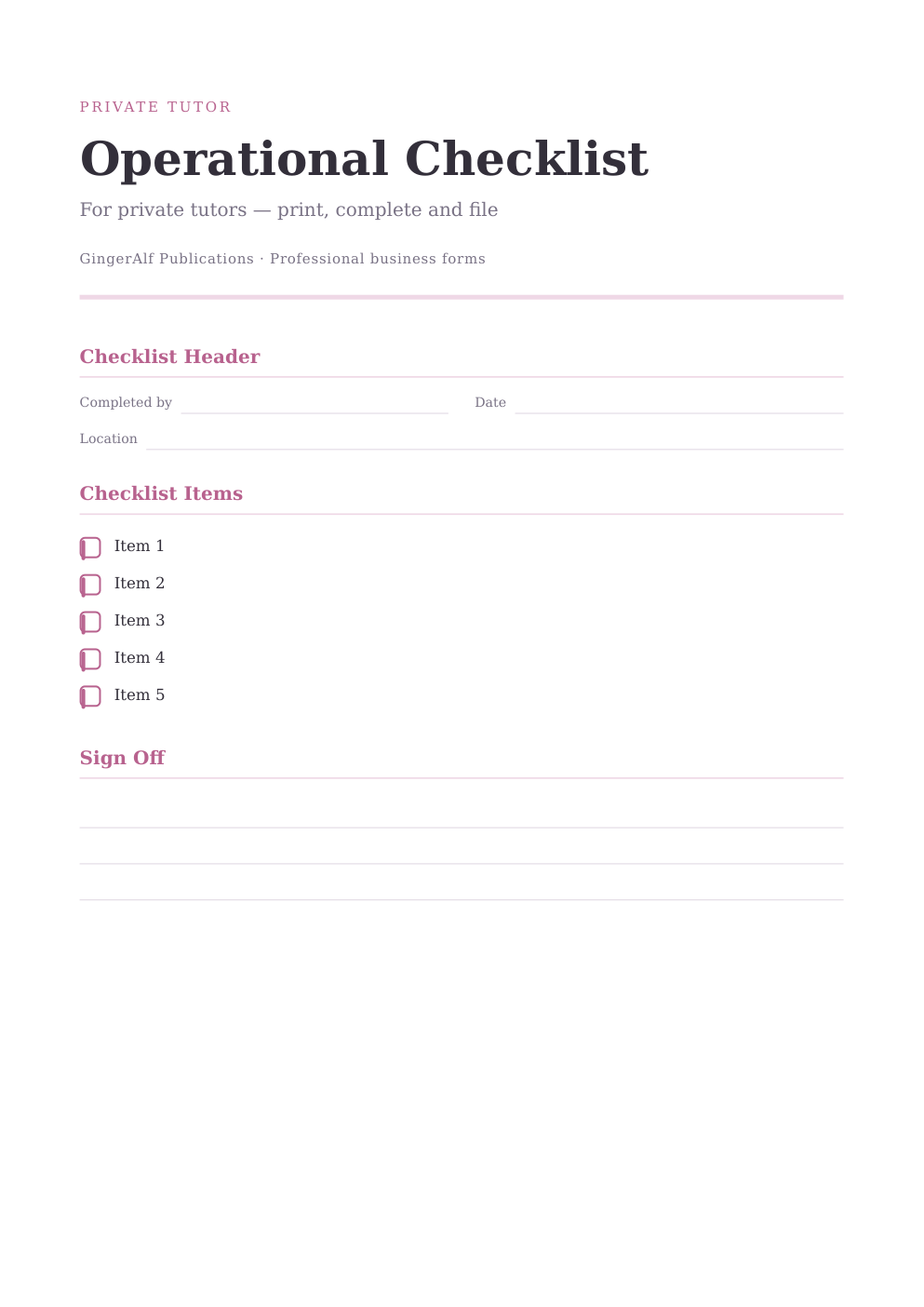 Private Tutor Complete Forms Bundle (UK) preview 4