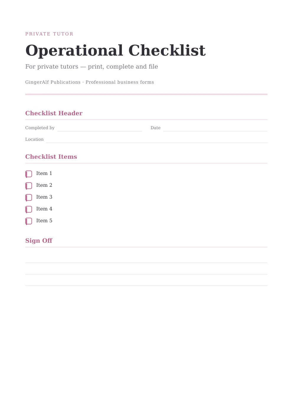 Private Tutor Complete Forms Bundle (UK) preview 4