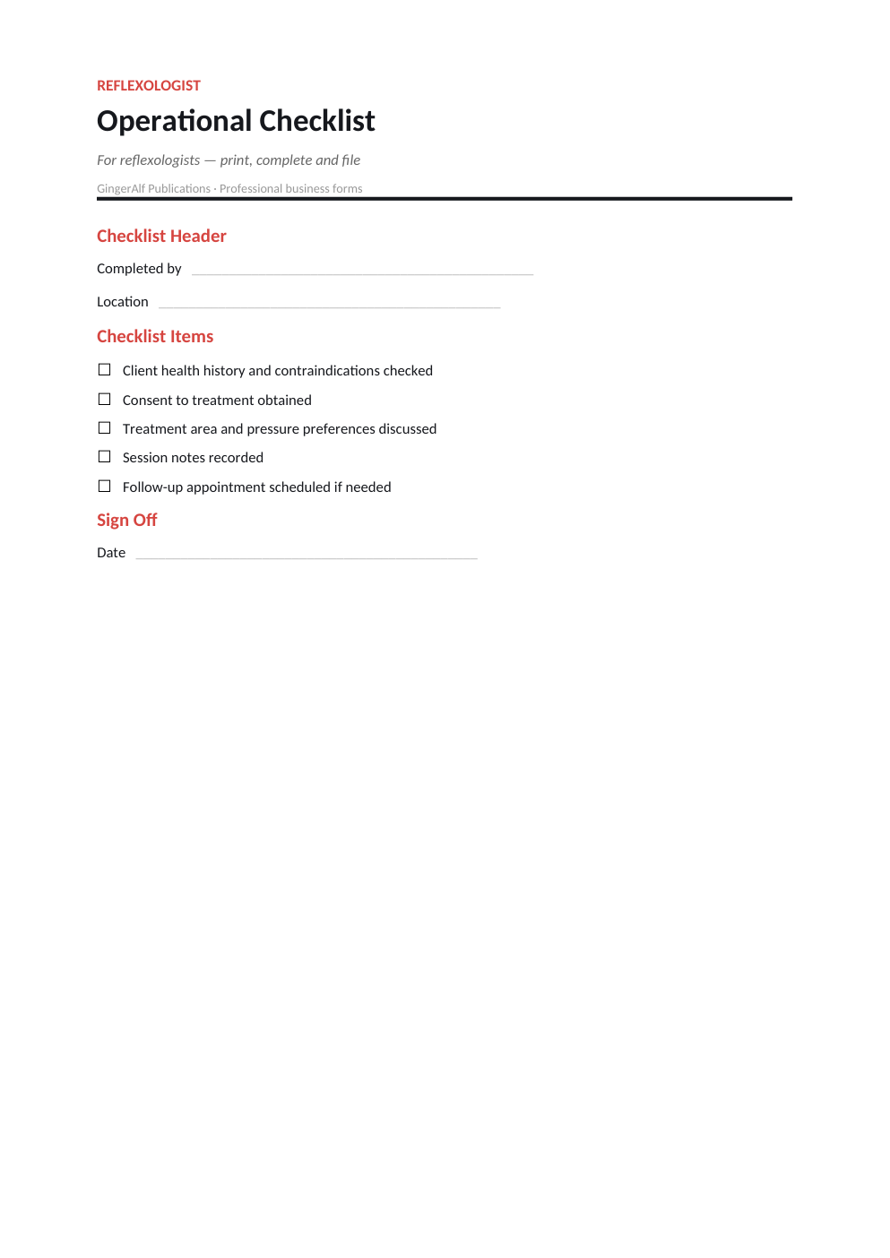 Reflexologist Complete Forms Bundle (UK) preview 5