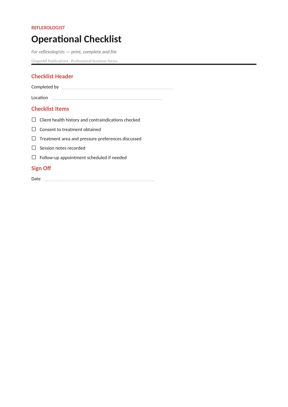 Reflexologist Complete Forms Bundle (UK) preview 5