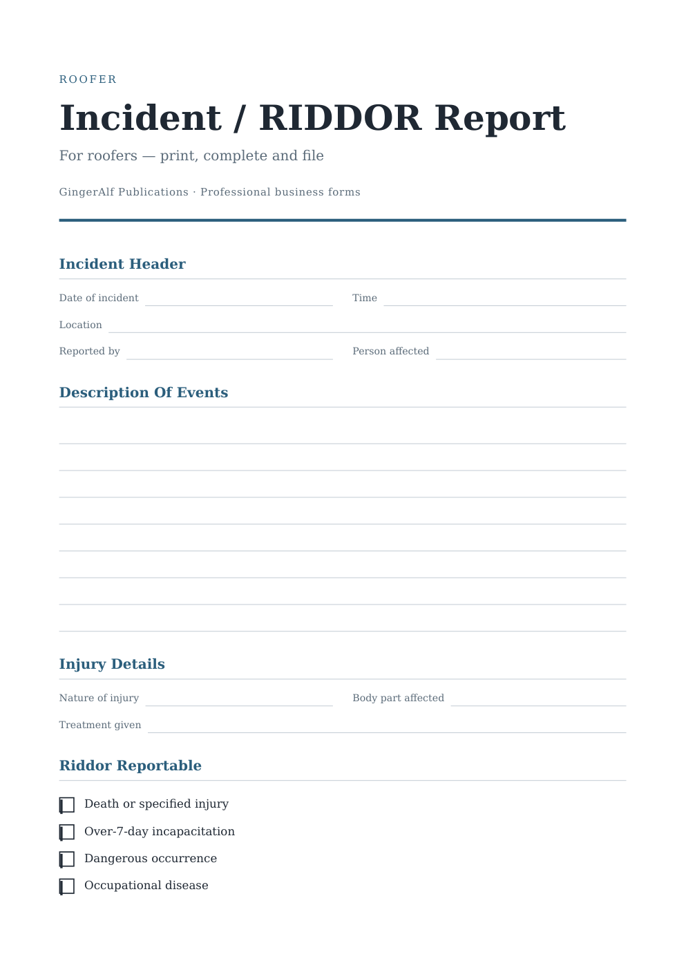 Roofer Complete Forms Bundle (UK) preview 2