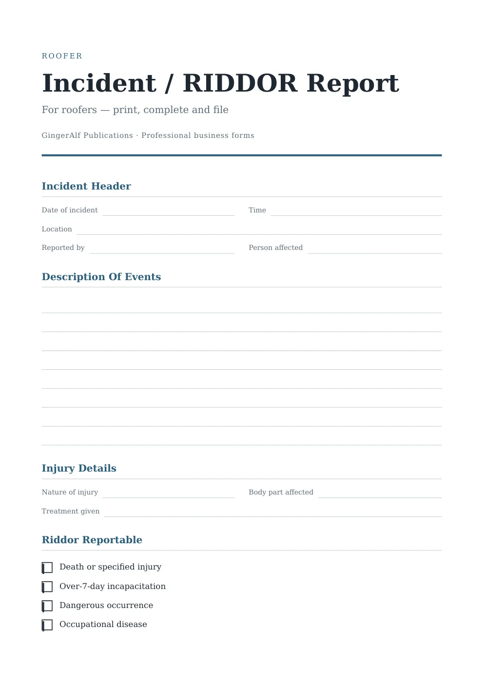 Roofer Complete Forms Bundle (UK) preview 2
