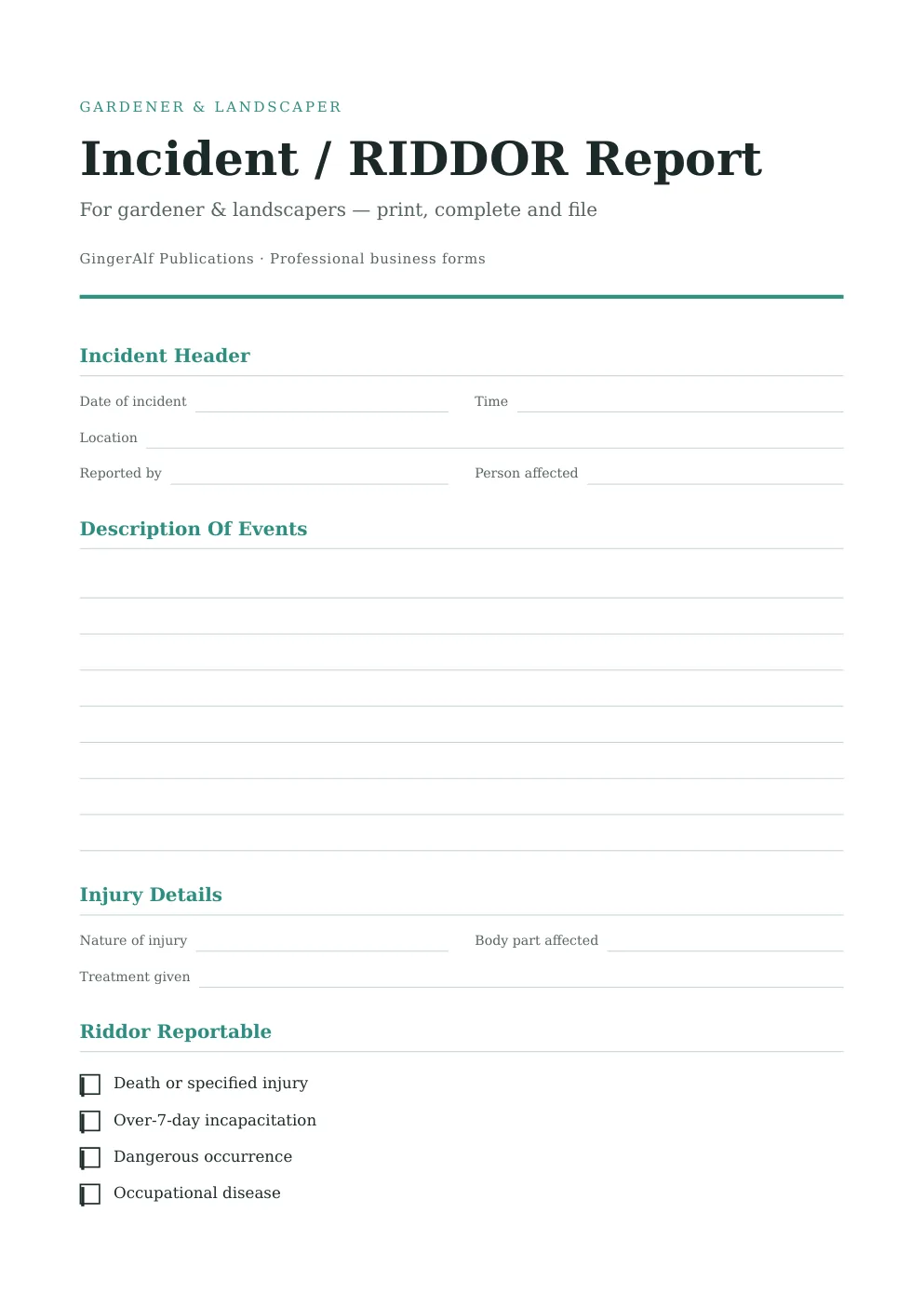 Self-Employed Gardener Complete Forms Bundle (UK) preview 3