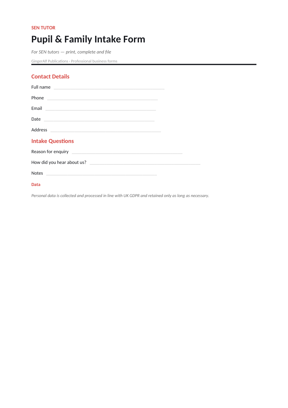 SEN Tutor Complete Forms Bundle (UK) preview 4