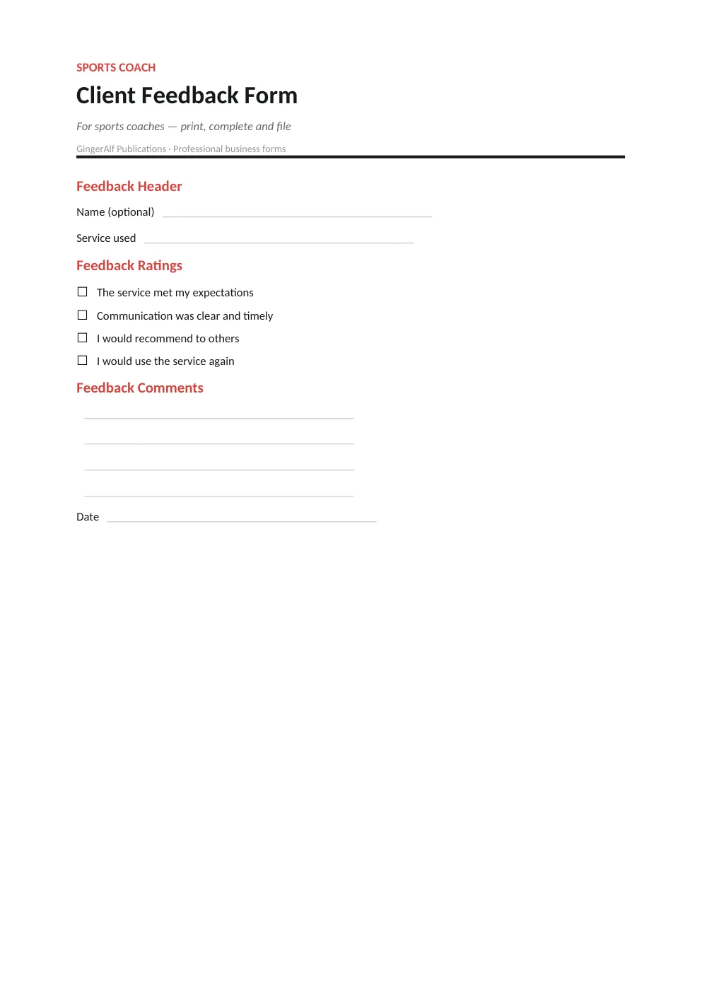 Sports Coach Complete Forms Bundle (UK) preview 3