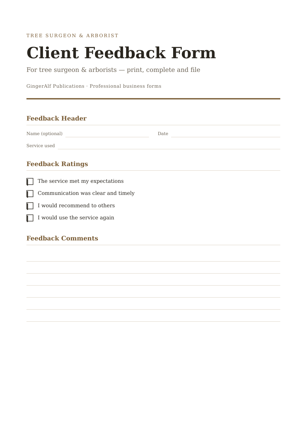 Tree Surgeon & Arborist Complete Forms Bundle (UK) preview 4