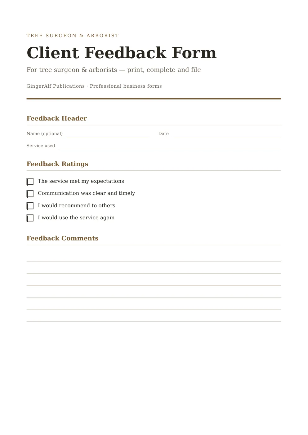 Tree Surgeon & Arborist Complete Forms Bundle (UK) preview 4