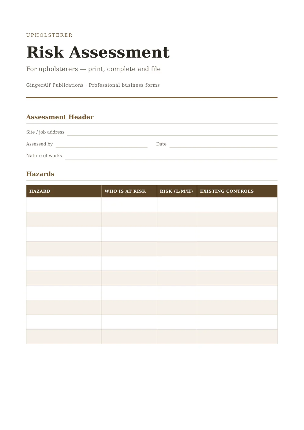 Upholsterer Complete Forms Bundle (UK) preview 2