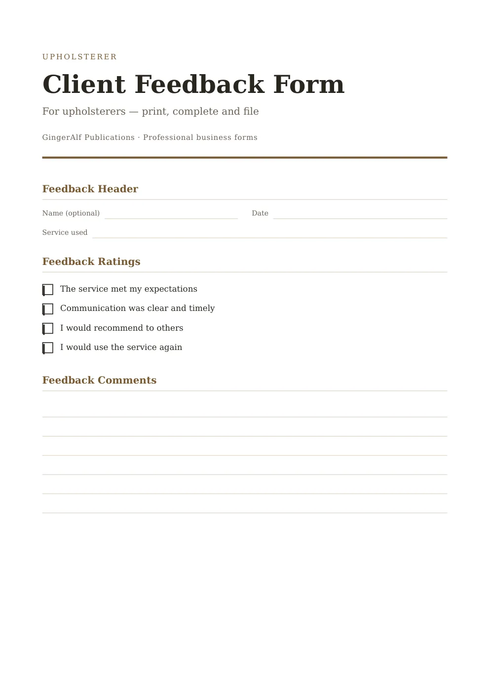 Upholsterer Complete Forms Bundle (UK) preview 3
