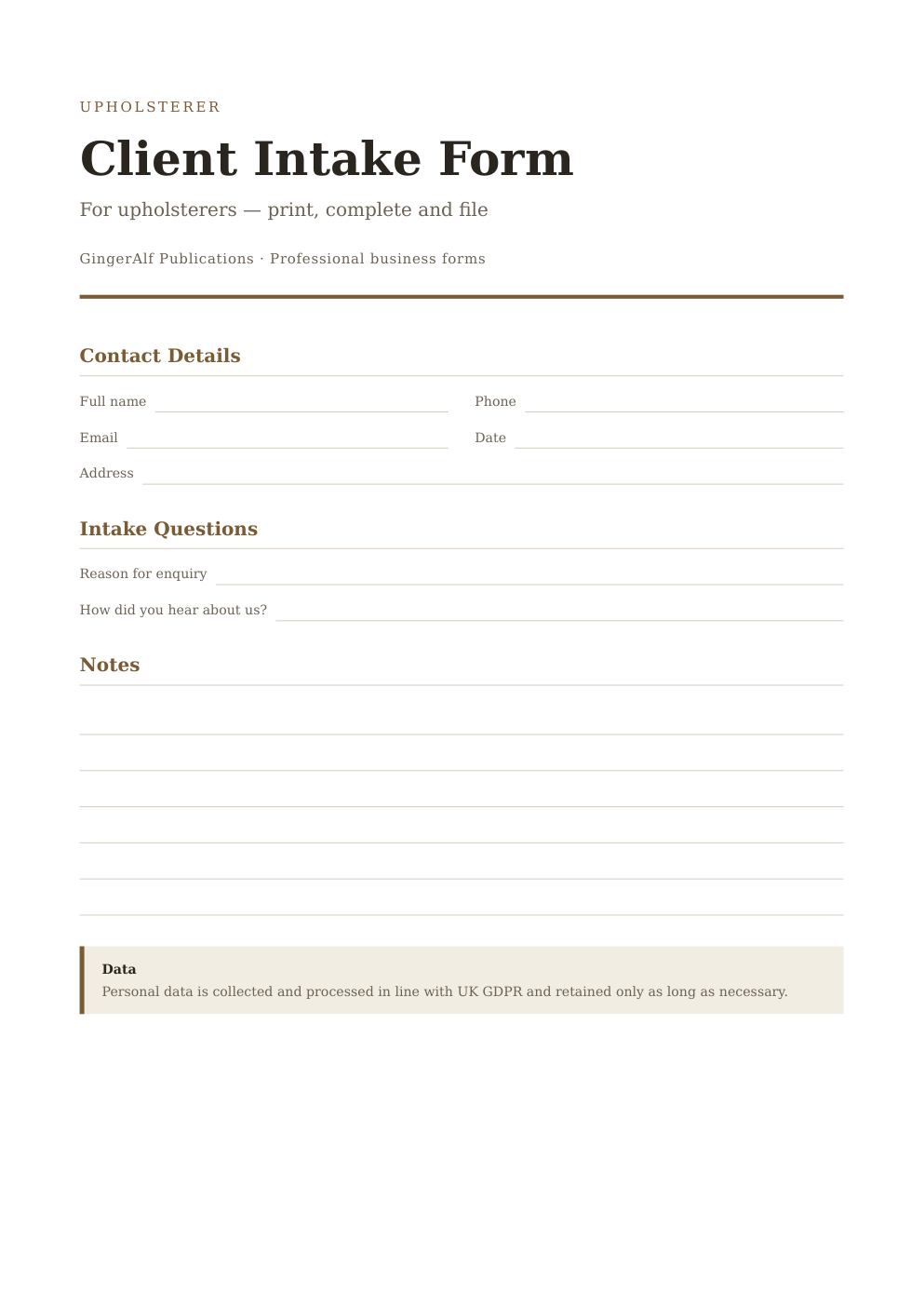 Upholsterer Complete Forms Bundle (UK) preview 4