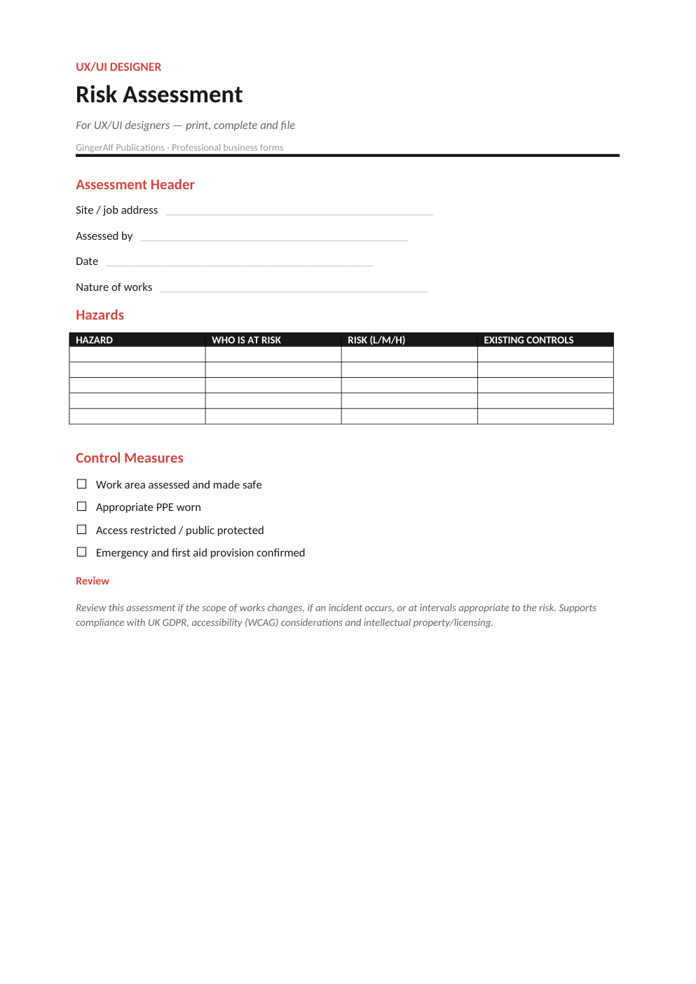 UX/UI Designer Complete Forms Bundle (UK) preview 2