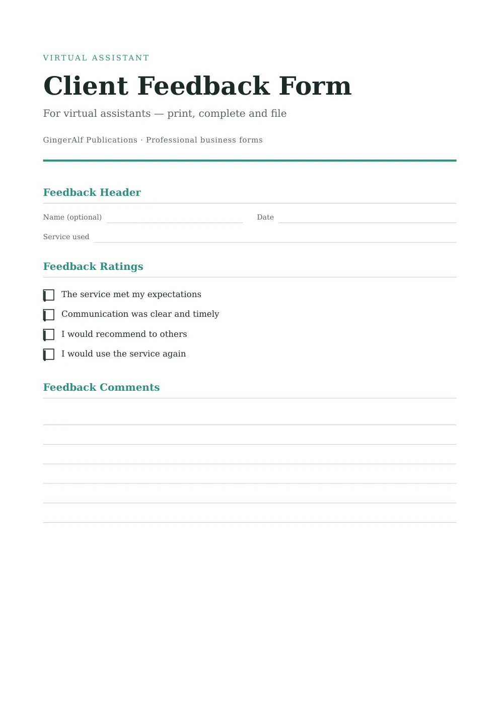Virtual Assistant Complete Forms Bundle (UK) preview 2