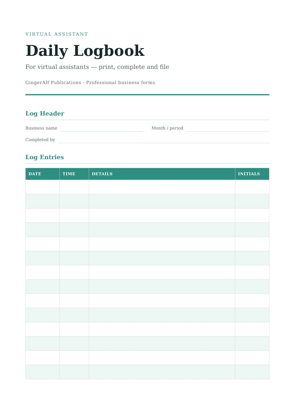 Virtual Assistant Complete Forms Bundle (UK) preview 5