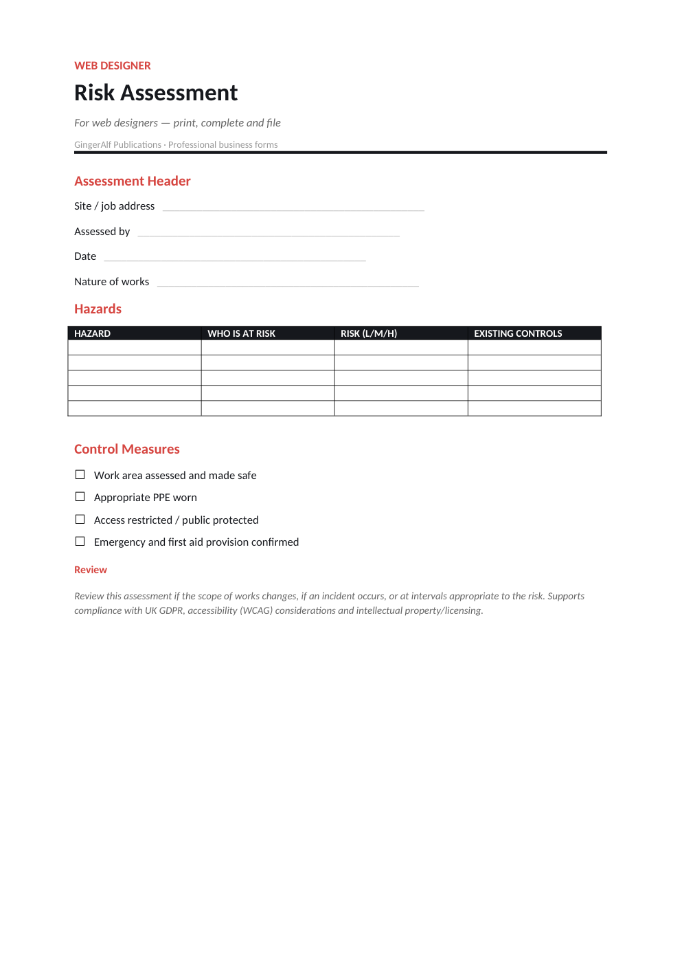 Web Designer Complete Forms Bundle (UK) preview 2