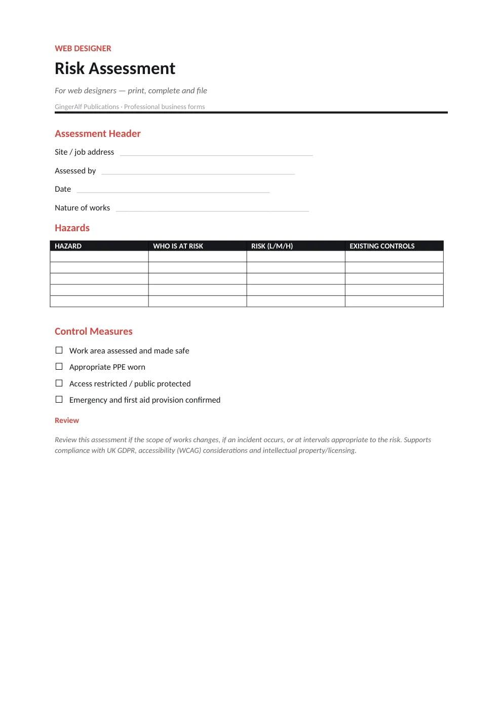Web Designer Complete Forms Bundle (UK) preview 2