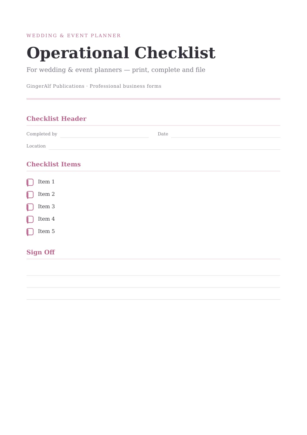 Wedding & Event Planner Complete Forms Bundle (UK) preview 4