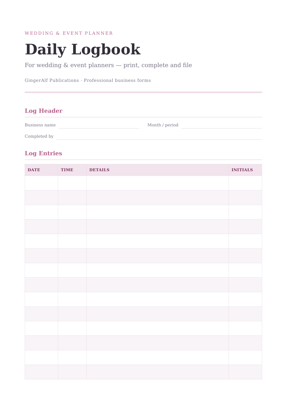Wedding & Event Planner Complete Forms Bundle (UK) preview 5