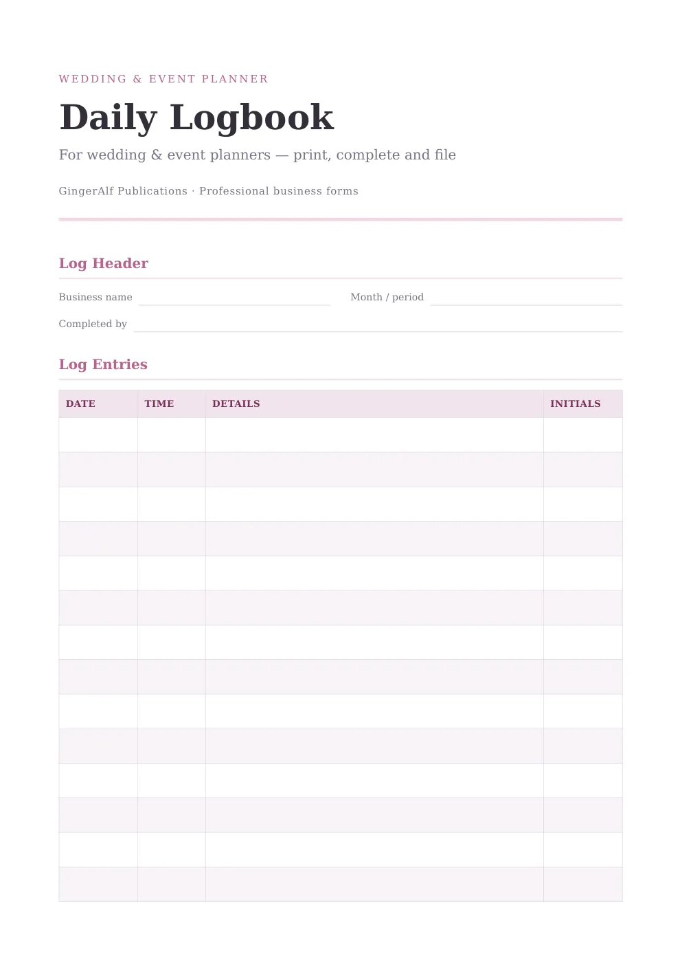 Wedding & Event Planner Complete Forms Bundle (UK) preview 5