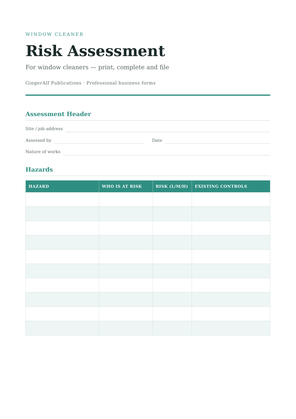 Window Cleaner Complete Forms Bundle (UK) preview 3