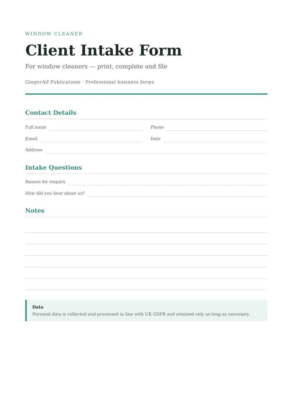 Window Cleaner Complete Forms Bundle (UK) preview 5